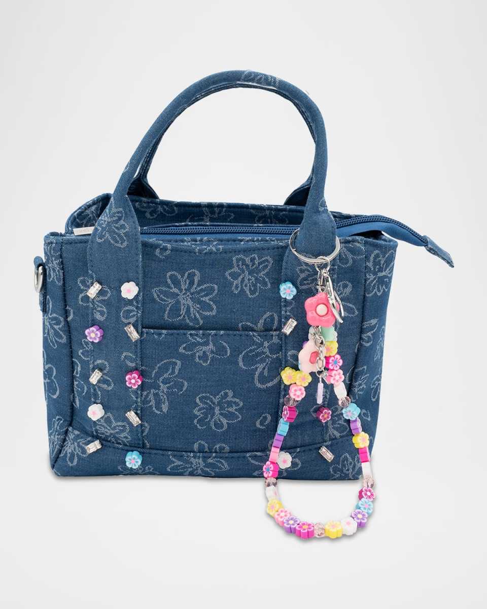 Denim Handbag W/ Charms